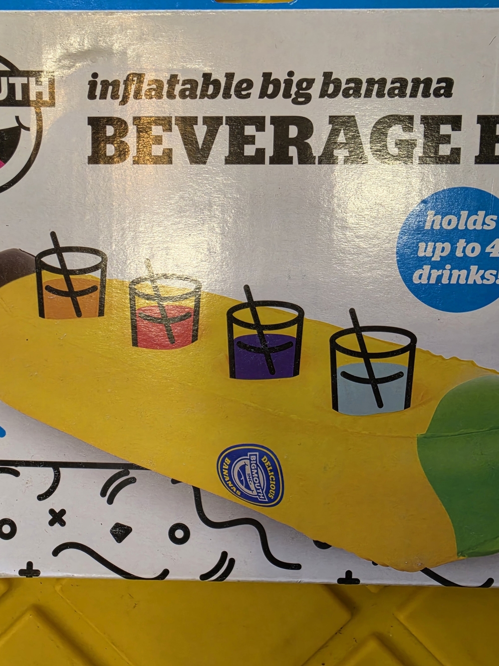 Inflatable Big Banana Beverage Holder - Yellow by BIGMOUTH INC